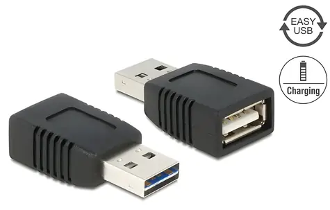 Delock EASY-USB 2.0-A samec > USB 2.0-A samice / Adaptér / pouze nabíjení