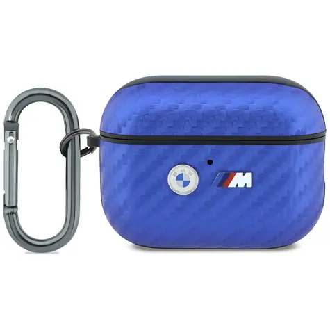 BMW M Carbon kryt s kovovým logem pro AirPods Pro 3 světle modrá / Kryt na sluchátka / Karbon design