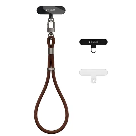 Tech-Protect C11S Rope hnědá / Popruh na zápěstí pro smartphone