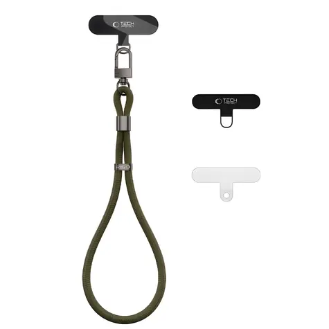 Tech-Protect C11S Rope tmavě zelená / Popruh na zápěstí pro smartphone