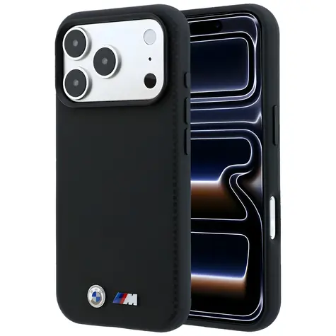 BMW M Quadrille Kevlar Metal Logo černá / Zadní kryt / MagSafe / iPhone 17 Pro/18 Pro