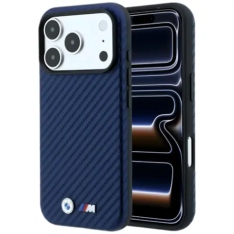 BMW M Carbon Metal Logo tmavě modrá / Zadní kryt / MagSafe / iPhone 17 Pro Max/18 Pro Max