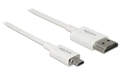 Delock HDMI-A - HDMI Micro-D 1 m / HDMI kabel / High Speed s Ethernetem / 3D / 4K / Slim
