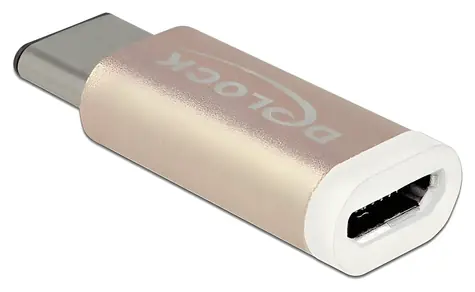 DeLock Adaptér USB 2.0 Micro-B (F) - USB-C (M) měděná / Adaptér / USB 2.0