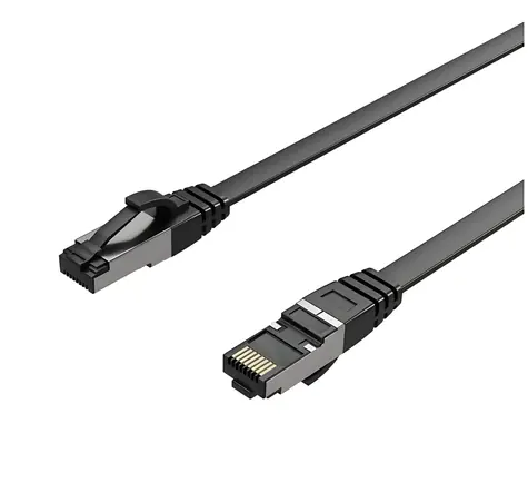Sconn Flexline černá / Patch kabel / Cat.8.1 / U/FTP / Plochý / 0,25 m