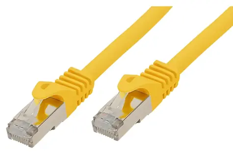 BASIC-S CAT7 U/FTP Slim žlutá / Patch kabel / 0,5 m / RJ-45 / Pozlacené konektory