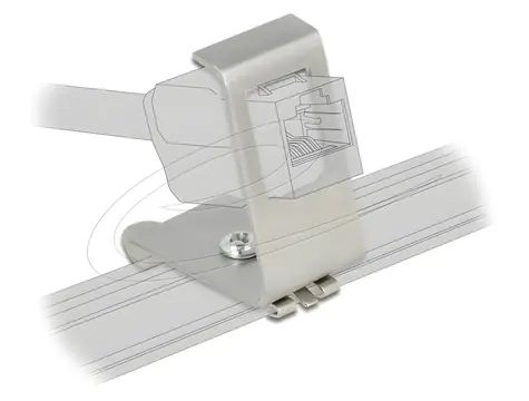 Delock Kovový držák Keystone 1-port pro DIN lištu / Držák / Kov / DIN lišta / 1 port