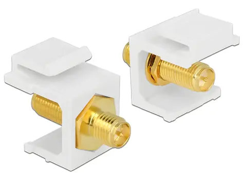 Delock Keystone Modul RP-SMA samice > RP-SMA samice bílá / Keystone modul / RP-SMA