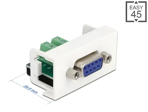 DeLock Easy 45 D-Sub9 (F) - Terminal Block 10 Pin / Modul / 22,5 x 45 mm