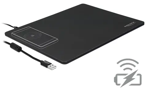 Delock Podložka pod myš s bezdrátovým nabíjením USB / Podložka pod myš / Bezdrátové nabíjení