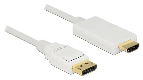 Delock Kabel DisplayPort 1.2 (M) - HDMI-A (M) 2m bílá / Kabel / pasivní / 4K / 30 Hz