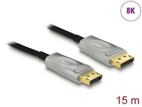 DeLock Aktivní optický kabel DisplayPort 1.4 / Propojovací kabel / 8K / 15 m