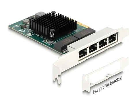 DeLock PCI Express x4 / Síťová karta / 4x RJ45 Gigabit LAN / BCM