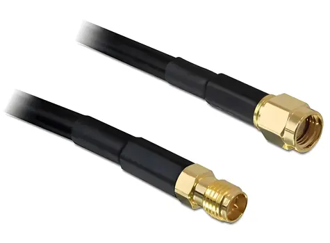 Delock RP-SMA anténní prodlužovací kabel CFD/RF200 5 m / Anténní kabel / Low Loss / Prodlužovací
