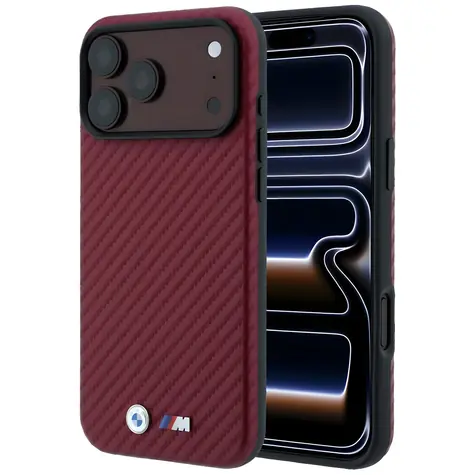 BMW M Carbon Metal Logo bordó / Zadní kryt / MagSafe / iPhone 17 Pro