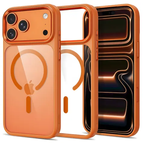 Tech-Protect MagMat transparentní oranžová / Kryt / Apple iPhone 17 Pro Max, 18 Pro Max / MagSafe