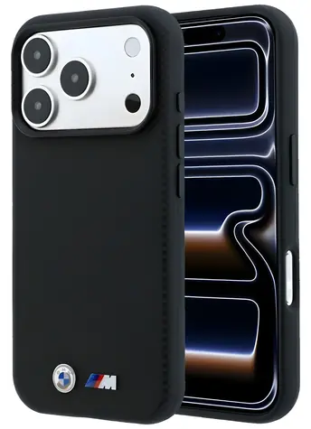 BMW M Quadrille Kevlar Metal Logo černá / Zadní kryt / MagSafe / iPhone 17 Pro Max/18 Pro Max
