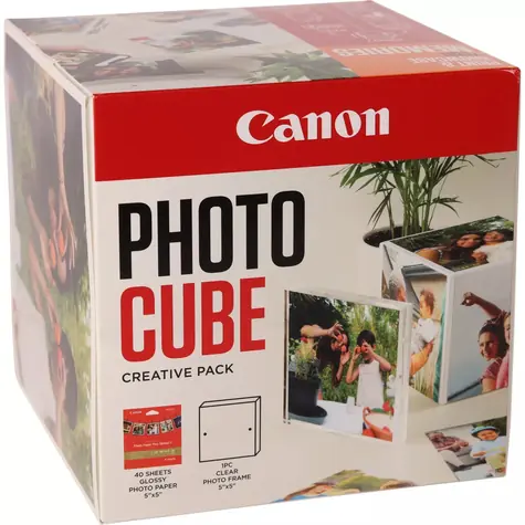 Canon PP-201 Photo Cube Creative Pack bílá/oranžová / Fotopapír / lesklý / 13x13 cm / 40 ks