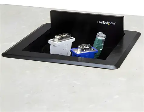 StarTech Krabička na kabely černá / Box na kabeláž / hliník, ocel / 145 x 147 x 91 mm