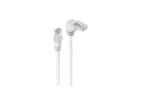 Shiverpeaks bílá / Patch kabel / Cat6 S/FTP / úhlový-rovný konektor / 10 m