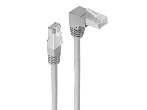 Shiverpeaks bílá / Patch kabel / Cat6 S/FTP / 7,5 m / RJ-45 lomený-rovný / pozlacené konektory