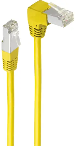 Shiverpeaks žlutá / Patch kabel / Cat6 S/FTP / úhlový-rovný konektor RJ45 / 10 m