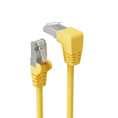 Shiverpeaks žlutá / Patch kabel / Cat6 S/FTP / úhlový-rovný RJ45 / 7,5 m / 250 MHz