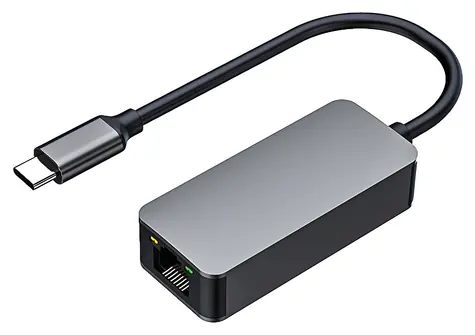 PremiumCord adaptér USB-C - RJ45 Ethernet šedá / Adaptér / 2,5G/1000/100/10 Mbit / hliníkové pouzdro