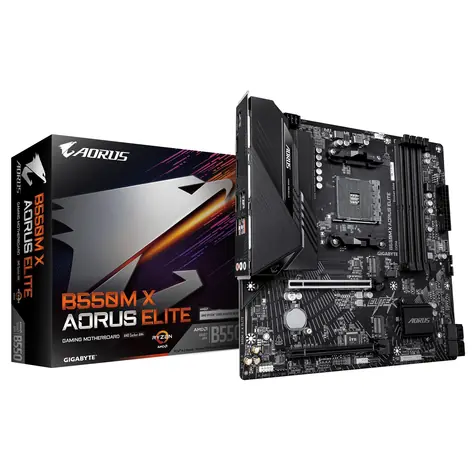 Gigabyte B550M X AORUS ELITE / Základní deska / AMD B550 / AM4 / 4x DDR4 / PCIe x16 / 4x SATA / 2,5GbE LAN / mATX
