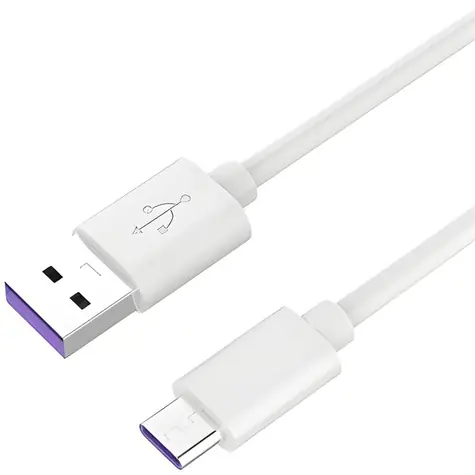 PremiumCord USB-C - USB-A bílá / Nabíjecí kabel / Super fast charging 5A / USB 2.0 / 0,5 m