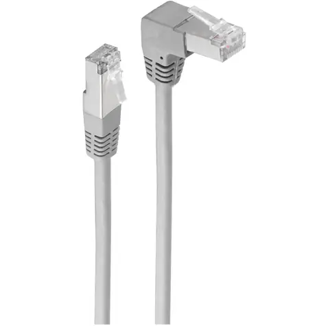 Shiverpeaks Cat6 šedá / Patch kabel / S/FTP / 2 m / úhlový-rovný RJ45 / 250 MHz