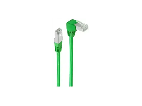Shiverpeaks zelená / Patch kabel / Cat6 S/FTP / úhlový-rovný konektor RJ45 / 10 m
