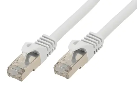 SCONN BASIC-S bílá / Patch kabel / Cat7 S/FTP / RJ-45 / 0,5 m / 600 MHz