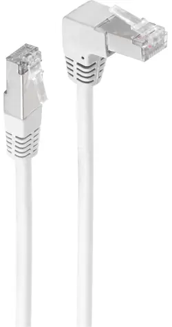 Shiverpeaks bílá / Patch kabel / Cat6 S/FTP / 1,0 m / úhlový RJ-45