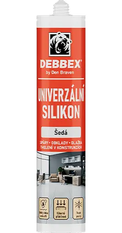 DEBBEX by Den Braven Univerzální silikon 280 ml šedá / Silikonový tmel / Kartuše