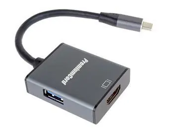 PremiumCord adaptér USB-C na HDMI + USB hliníkový / Adaptér / 4K rozlišení / USB pro flash disky, klávesnice, myši