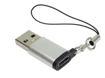 PremiumCord Adaptér USB 3.0 A(M) - USB-C(F) stříbrná / Redukce / s očkem na zavěšení