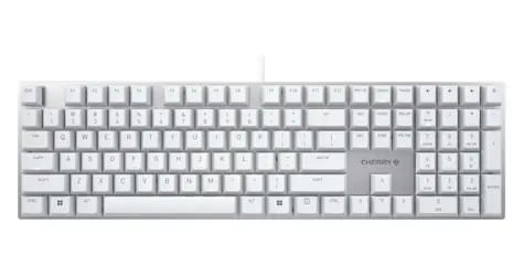 Cherry KC 200 MX stříbrno-bílá / Mechanická klávesnice / Cherry MX Brown / drátová / USB / US layout