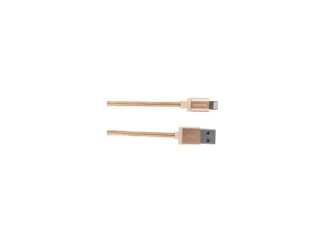 Canyon MFIC3 zlatá / Nabíjecí kabel / USB 2.0 - Lightning / opletený / 1 m / MFI certifikovaný