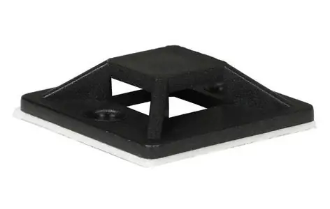 Lanview 25 x 25 mm černá / Příchytka na vázací pásky / samolepicí / 50 ks