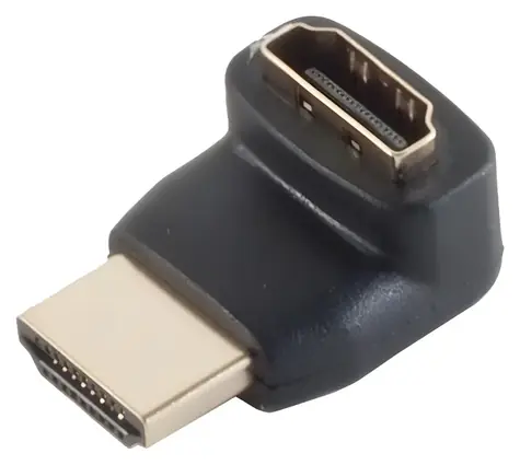 SCONN HDMI-A samice > HDMI-A samec / Redukce / 90° nahoru / 4K / pozlacené konektory