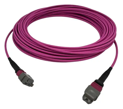 Lanview optický patch kabel MTP-MTP fialový / Optický kabel / OM4 Multimode / LSZH / MTP/MTP Female-Female / 7 m