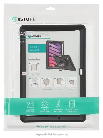 eSTUFF OHIO Defender černá / Pouzdro pro tablet / Samsung Galaxy Tab S11 / MIL-STD-810H / otočný stojánek 360°