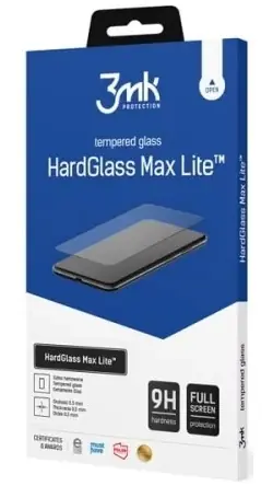 3mk HardGlass Max Lite tvrzené sklo pro Realme 10 5G černá / Ochranné sklo / Celoplošné / 9H