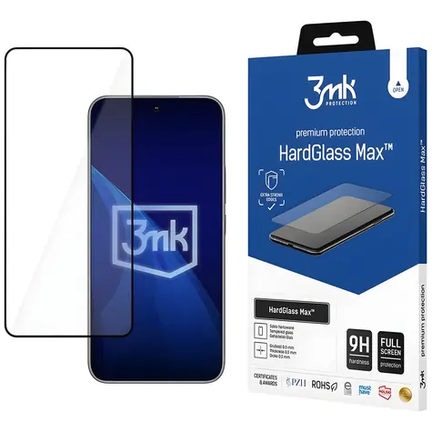 3mk HardGlass Max černá pro Honor 400 / Tvrzené sklo / Celoplošné / 9H