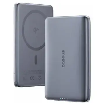 Baseus PicoGo AM41 titanová / Powerbanka / 10000 mAh / 27W / Qi2 / MagSafe