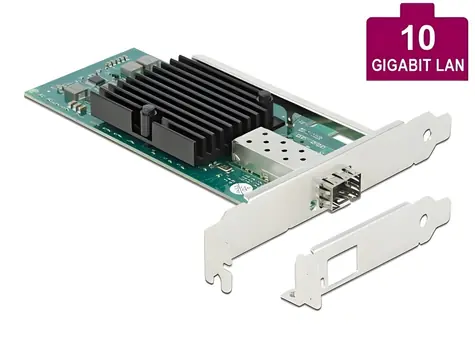 DeLock PCIe x8 10 Gigabit LAN 1x SFP+ / Síťová karta / Intel 82599EN / PCIe x8 v2.0 / Jumbo Frames