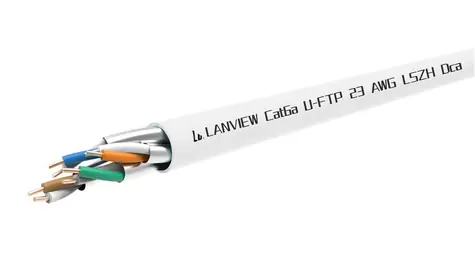 Lanview Cat6a U-FTP kabel bílá / Instalační kabel / 305 m / LSZH / AWG23 / Dca