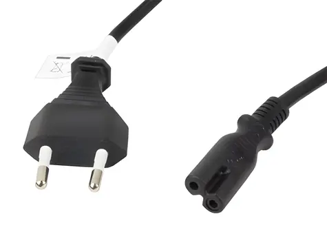 Lanberg Napájecí kabel CEE7/16 - IEC C7 černý / Napájecí kabel / 3 m / VDE