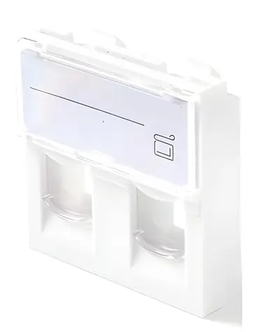 Lanview LKS830 Euro Outlet 45x45 / Datová zásuvka / 2 porty / s clonkou